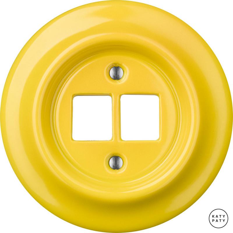 Ретро розетка USB ярко-желтый глянцевый NILUGsUSBb Katy Paty