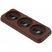 Рамка с пластиковой вставкой 3 местная, коричневый, квадрат, P320-K ФД КерамикЪ
