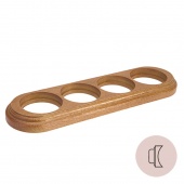 Рамка на бревно D220 мм. 4 местная, овал, дуб коричневый с золотой патиной НО14ДКЗ220 Salvador