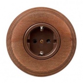 Розетка телефонная с накладкой коричневый B3-301-22 BIRONI