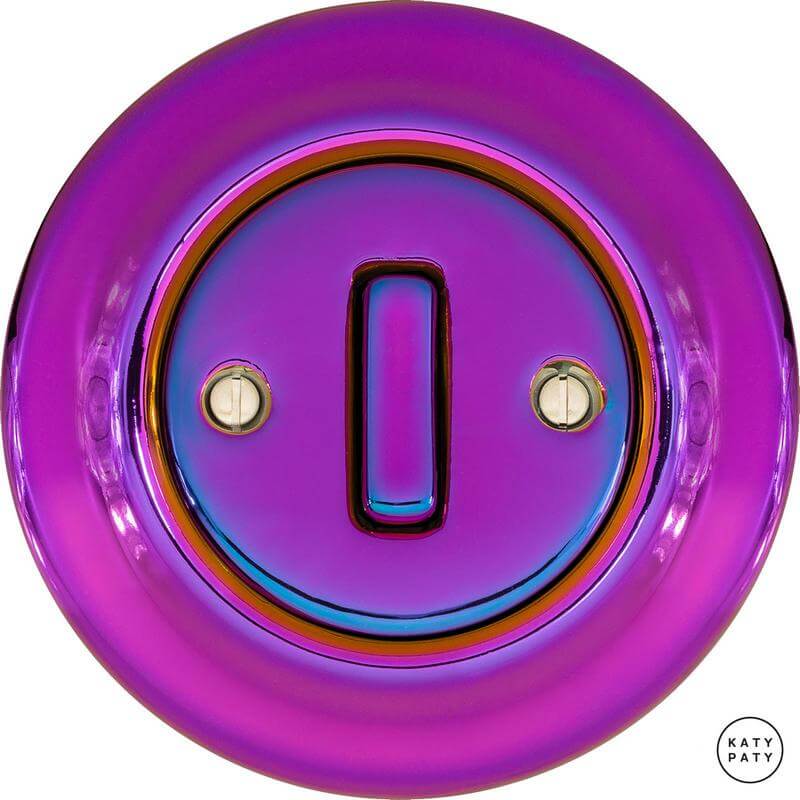 Ретро выключатель пурпурно-фиолетовый металлик PEVIGSl1 Katy Paty одноклавишный