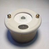 Розетка телефонная малая, белый, 18240И-80 ГусевЪ