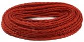 Ретро кабель витой электрический (50м) 2*0.75, красный шелк, серия Twist, Interior Electric