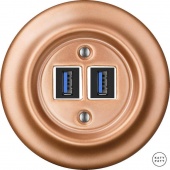 Ретро розетка USB медь матовая CUGsUSBb Katy Paty