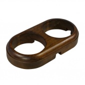 Рамка деревянная 2 местная Ideal, темный дуб, лак, RD1-02023 Retrika