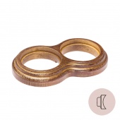 Рамка на бревно D200 мм. 2 местная, восьмерка, венге с золотой патиной НО32ВГЗ200 Salvador