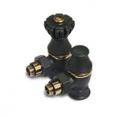 Ретро клапаны угловые для радиаторов, воздухоотводчик и заглушка Liberty 1/2"х 3/4" антрацит 0320-2000V00P S.R.Rubinetterie