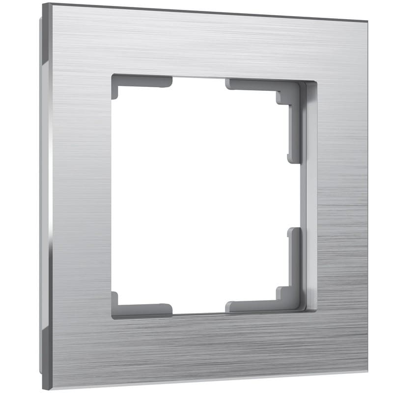 Дизайнерская рамка 1 местная, серебряный, алюминий, W0011706 Werkel