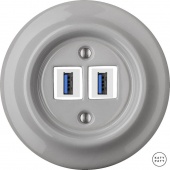 Ретро розетка USB бетон глянцевый CAGsUSBw Katy Paty