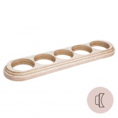 Рамка на бревно D200 мм. 5 местная, овал, дуб выбеленный с золотой патиной НО15ВДЗ200 Salvador