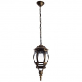 Ретро светильник уличный подвесной Atlanta, черный, золотистый, A1045SO-1BN Arte Lamp