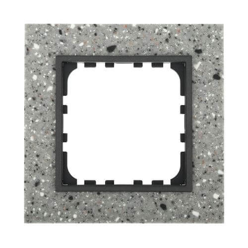 Дизайнерская рамка 1 местная, серый гранит, камень, 864179 LK Studio, серии LK60 и LK80