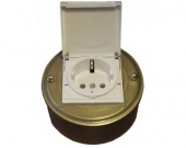 Розетка с заземлением, механизм "Гира", латунь, 14220И-100/к ГусевЪ