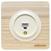 Розетка компьютерная 1xRJ45 кат.5e, натуральный ясень+бежевый, ROC1-AN/1E20701301 Ruwel