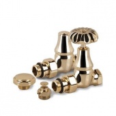 Ретро клапаны прямые для радиаторов, воздухоотводчик и заглушка Old Style 1/2" золото К338-1500D000 S.R.Rubinetterie