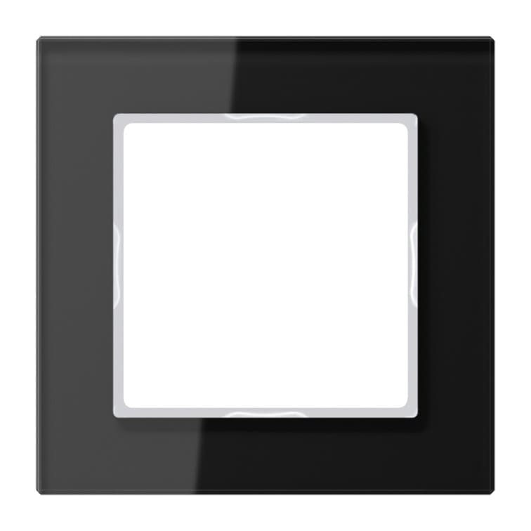 Дизайнерская рамка 1 местная, черное стекло, AC581GLSW Jung, серия A Creation