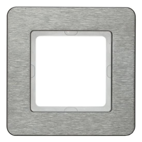 Дизайнерская рамка 1 местная, вертикальная, нержавеющая сталь с крацованной поверхностью, 10116083 Berker, серия Q.7