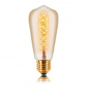 Ретро лампа накаливания ST58 F5, E27, золотая, 052-191 Sun Lumen