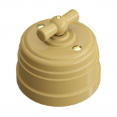 Ретро выключатель песочное золото, GE70402-32 ТМ МезонинЪ, одноклавишный, перекрестный