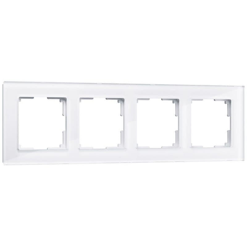 Дизайнерская рамка 4 местная, белый, стекло, W0041101 Werkel