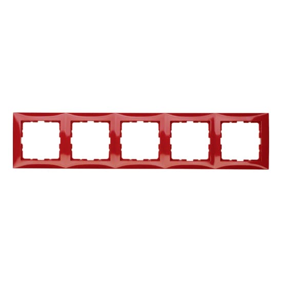 Дизайнерская рамка 5 местная, красный, глянцевый, 10158962 Berker, серия S.1