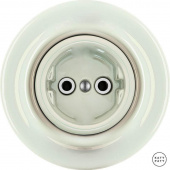 Ретро розетка электрическая без заземления, жемчужный глянцевый OPCOGs Katy Paty