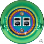 Розетка интернет Cat.6 экранир. двойная, зеленый металлик PECHGsCat6e Katy Paty