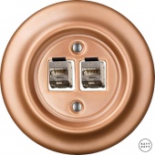 Розетка интернет Cat.6а экранир.10G двойная, медь матовая CUGsCat6a Katy Paty