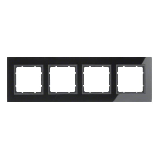 Дизайнерская рамка 4 местная, черный, глянцевый, 10146616 Berker, серия B.7
