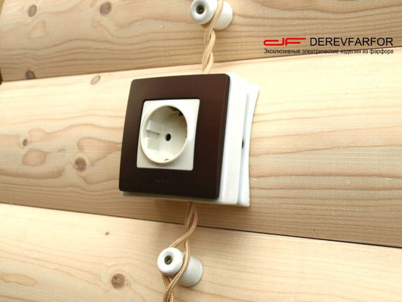 Коробка для ретро выключателя и розетки белый, N011.03.00 DerevFarfor, серия МонолитБлокхаус
