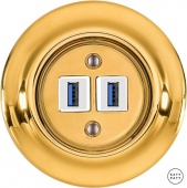 Ретро розетка USB золотой глянцевый OPAUGsUSBw Katy Paty