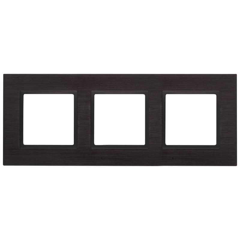 Дизайнерская рамка 3 местная, черный, металл, Б0034555 Эра, серия Elegance