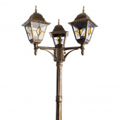 Ретро фонарь уличный Berlin, черный, золотистый, A1017PA-3BN Arte Lamp