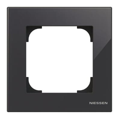 Дизайнерская рамка 1 местная, черное стекло, 2CLA857100A3101 ABB, серия Sky Niessen
