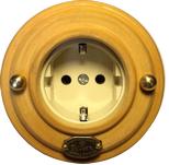 Розетка с заземлением, механизм Legrand, латунь, 13290И-100 ГусевЪ