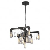 Люстра подвесная в стиле лофт, черный, LSP-9379 Lussole
