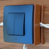 Коробка для ретро выключателя и розетки коричневый, N011.02.02 DerevFarfor, серия МонолитБревно