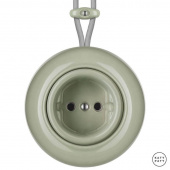 Ретро розетка электрическая серо-зеленый глянцевый CHCs Katy Paty