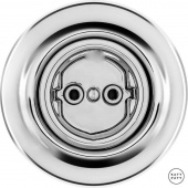 Ретро розетка электрическая без заземления, серебряный глянцевый OPARGs Katy Paty