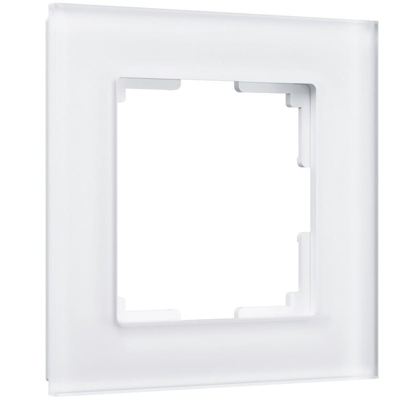 Дизайнерская рамка 1 местная, белый матовый, стекло, W0011105 Werkel