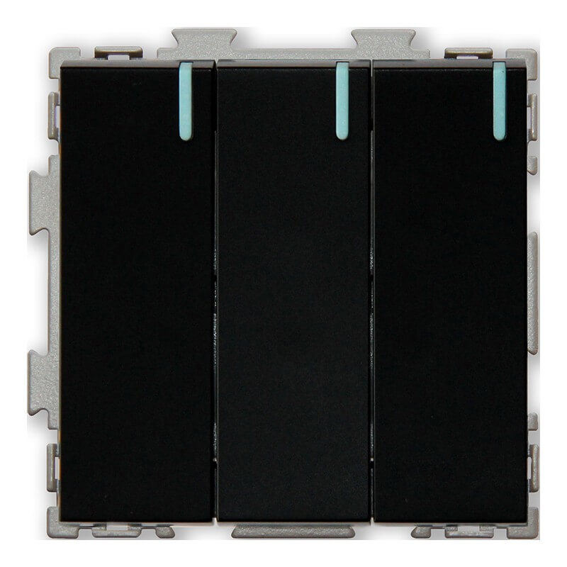 Дизайнерский выключатель с индикатором, черный, PL-W103-BCM, CGSS, трехклавишный, серия Практика