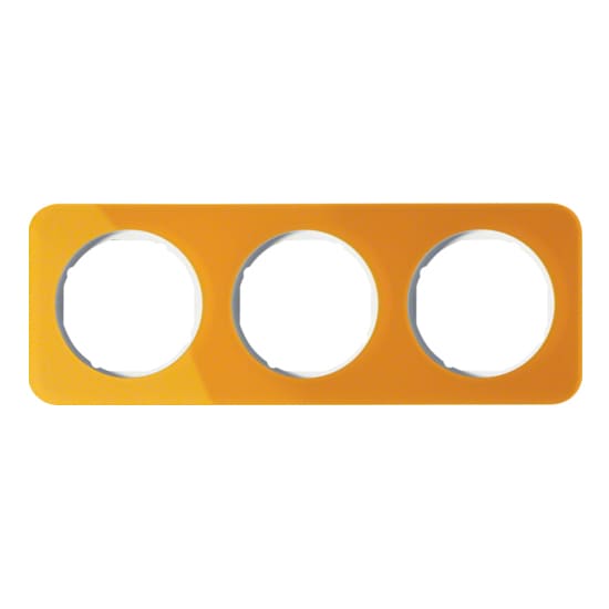 Дизайнерская рамка 3 местная, оранжевый/полярная белизна, 10132339 Berker, серия R.1