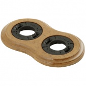 Рамка с пластиковой вставкой 2 местная, восьмерка, капучино, 25230 (KM) Lindas