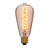 Ретро лампа накаливания ST64 F5, E27, золотая, 051-927 Sun Lumen