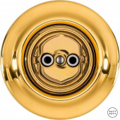 Ретро розетка электрическая без заземления, золотой глянцевый OPAUGs Katy Paty