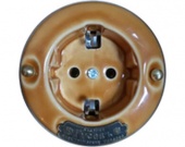 Розетка с заземлением, механизм Legrand, светло-коричневый, 13540И-80 (СвК) ГусевЪ