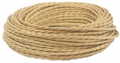 Ретро кабель витой электрический (50м) 2*1.5, песочный шелк, серия Twist, Interior Electric
