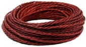 Ретро кабель витой электрический (50м) 3*1.5, гранатовый шелк, серия Twist, Interior Electric