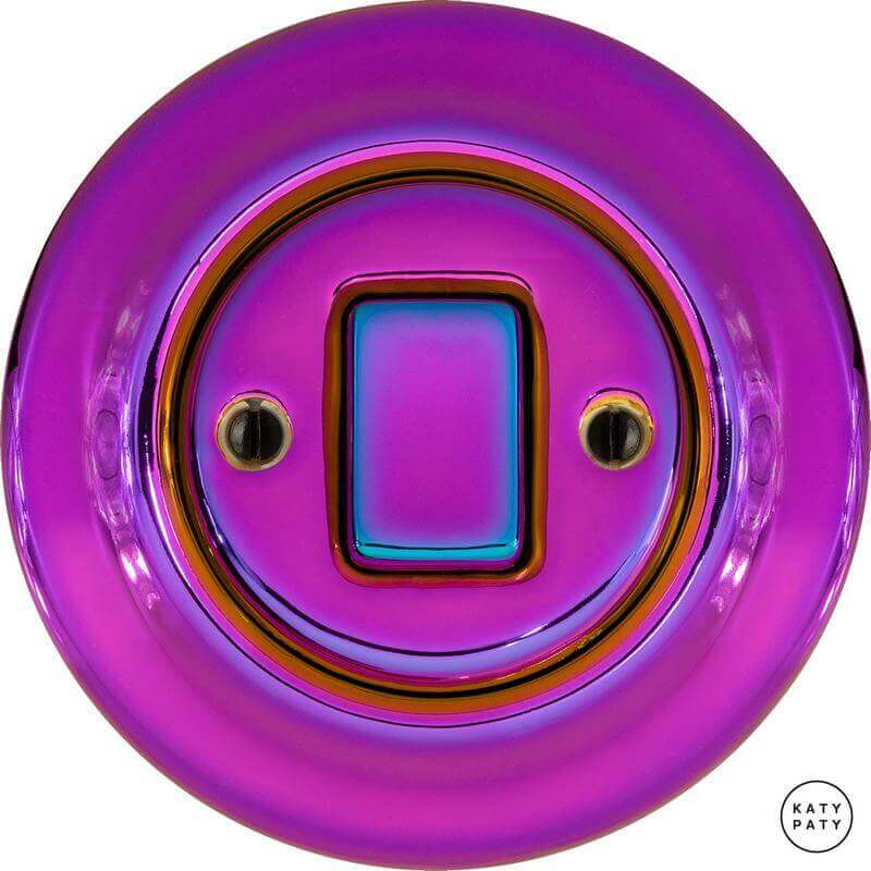 Ретро выключатель пурпурно-фиолетовый металлик PEVIGW1 Katy Paty одноклавишный