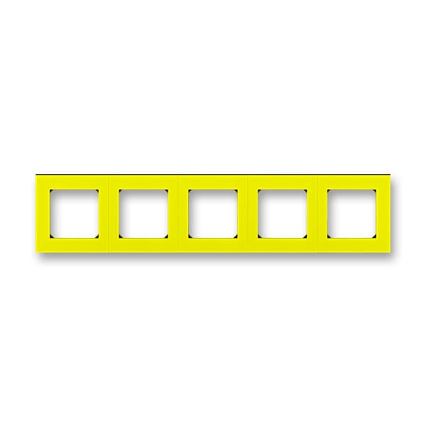 Дизайнерская рамка 5 местная, желтый / дымчатый черный, 2CHH015050A6064 ABB, серия Levit
